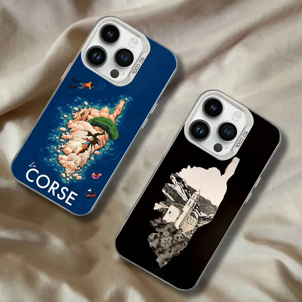 

Corse Corsica White Matte Shockproof CoverPhone Case For iPhone 17,16,15,14,13,12,11,Pro,XS,Max,Plus,Mini,SE4,E