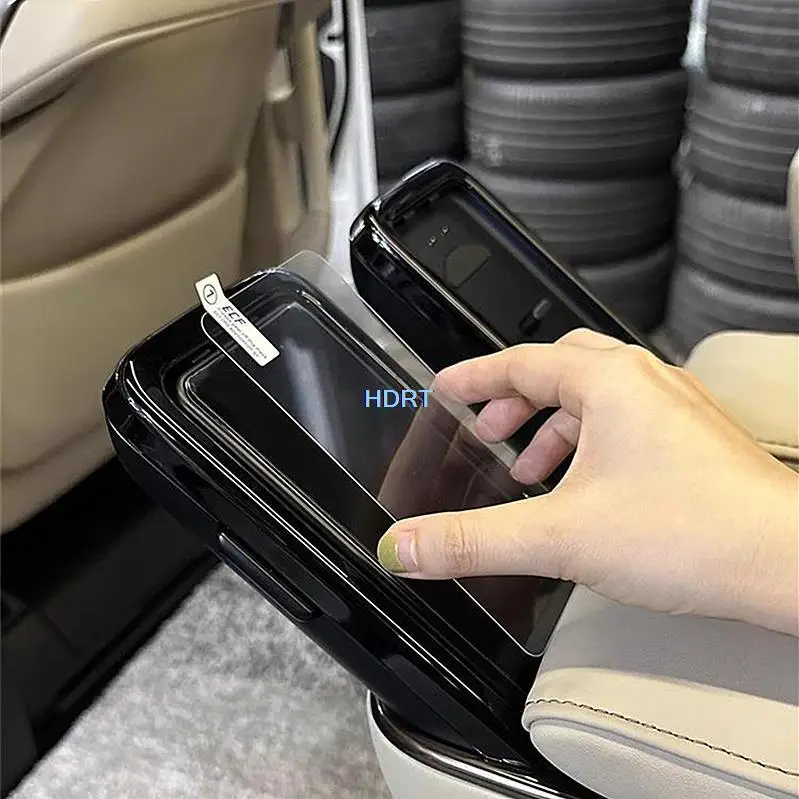 Car Style Sticker Ceiling Mounted TV Armrest Screen Tempered Navigation Glass Film For Toyota Alphard Vellfire 40 Series 2024 +