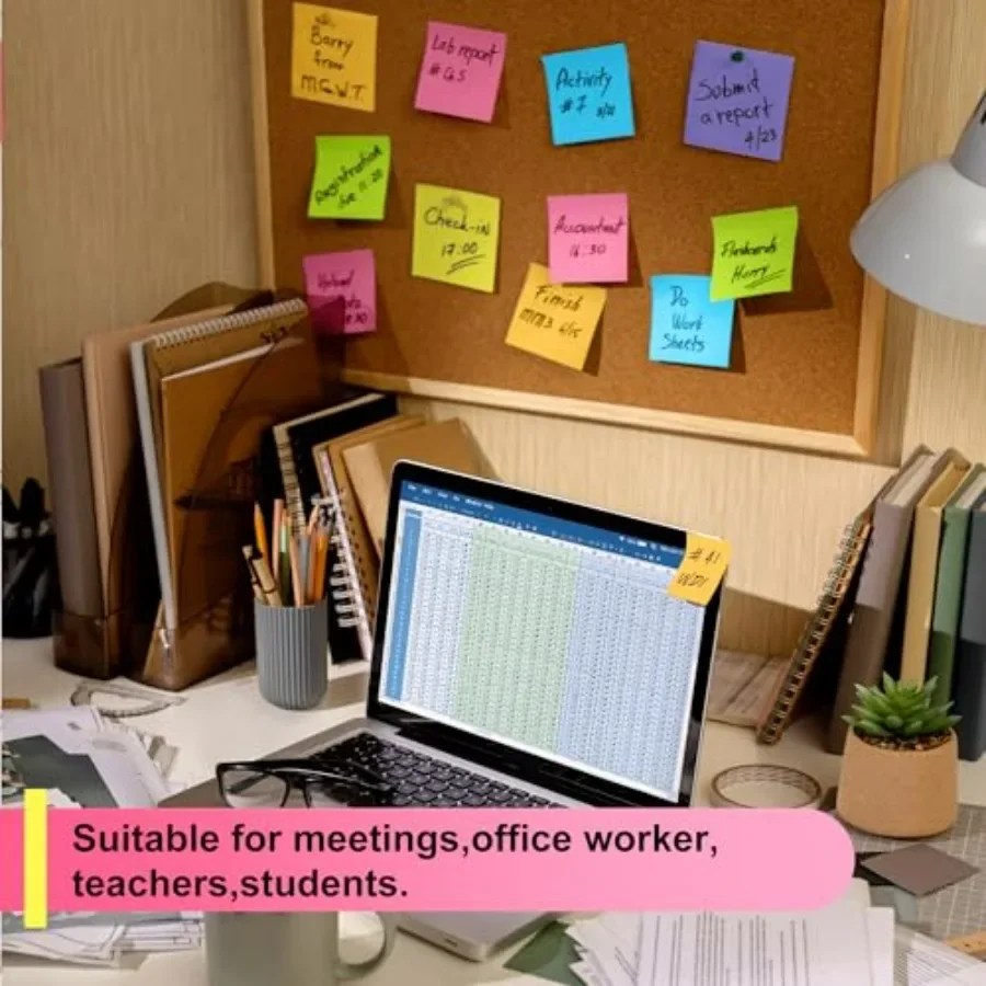ملاحظات ملونة ذاتية اللصق 12 وسادة 3 × 3 مثالية لملحقات مكتب المكتب والفصول الدراسية يجب أن تمتلك مستلزمات المدرسة الجمالية