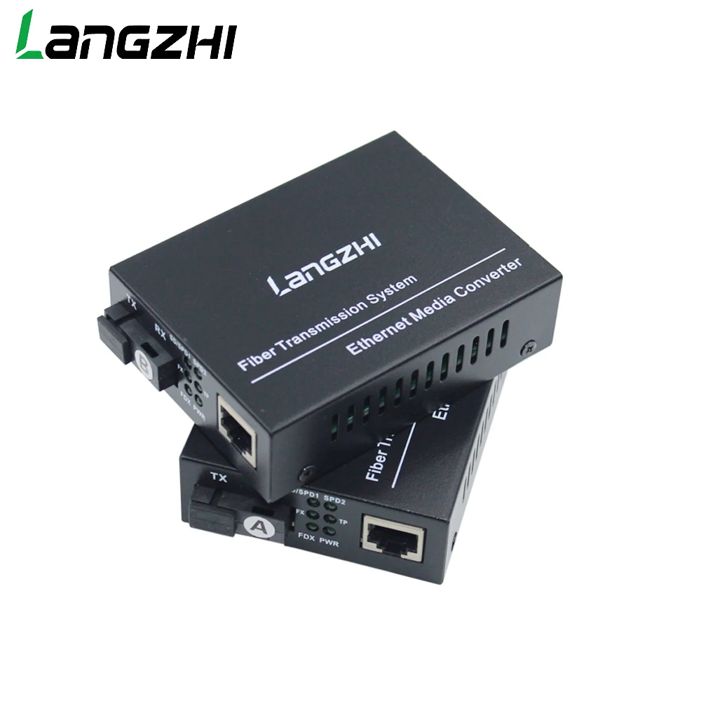 1 Pair 10/100M Fiber Optic Transceiver 1 Fiber port 1 RJ45 Ethernet ports Single-Mode Optical Fiber Media Converter Fiber switch