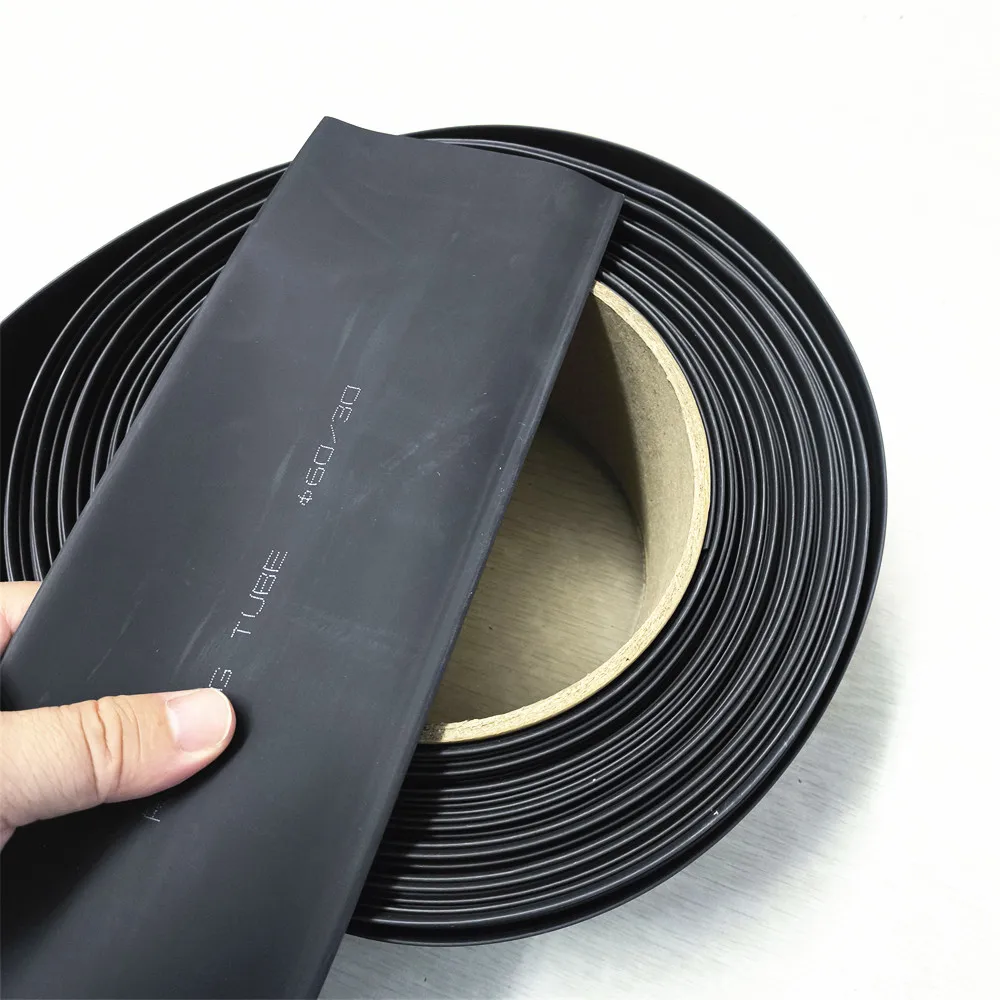 1meter 2:1 Black 45mm 50mm 60mm 70mm 80mm 90mm 100mm 120mm 150mm 180mm Heat Shrink Heatshrink Tubing Tube Wire Dropshipping
