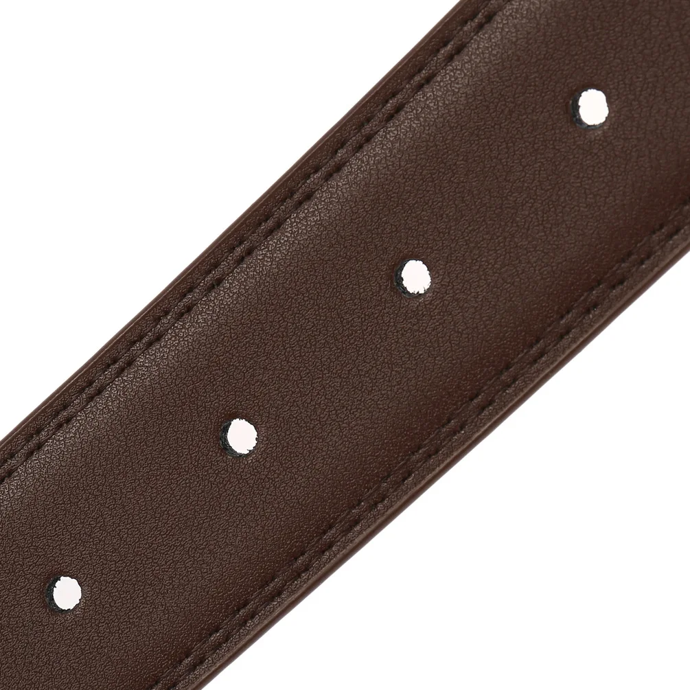 Luxury Men Belts Solid Genuine Leather High Quality Waist Strap No Buckle Cowskin Belt with Holes Male Jeans Waistband 3.5cm
