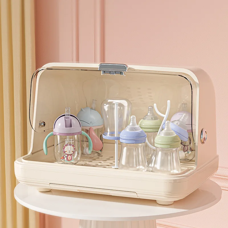 

Органайзер для хранения детских бутылочек, пылезащитный контейнер для молока большой емкости, прозрачная откидная крышка, материал ПП, дизайн с легким доступом