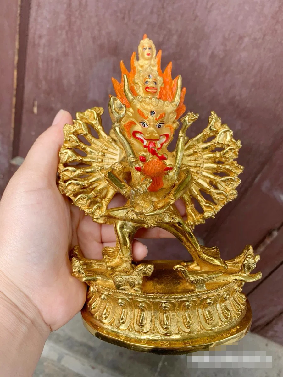 

Asia Buddhism home temple altar Subdue demons Yamantaka Buddha brass gilding statue bless Safety good luck