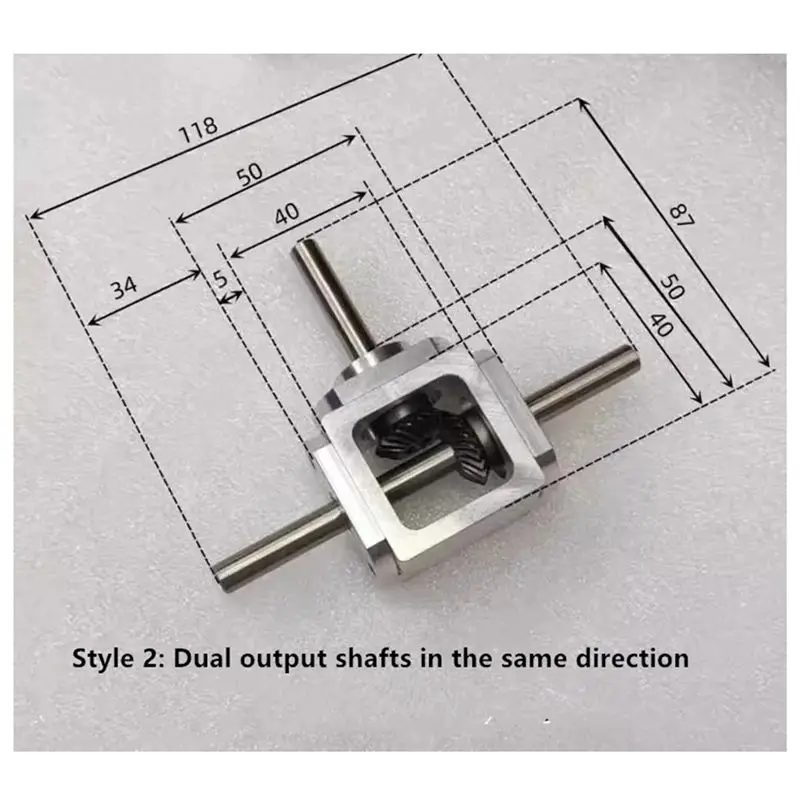 A68P-1:1 Cross Commutator Right Angle Drive Gearbox 1M 20T 8MM Spiral Bevel Gear Reducer view 6