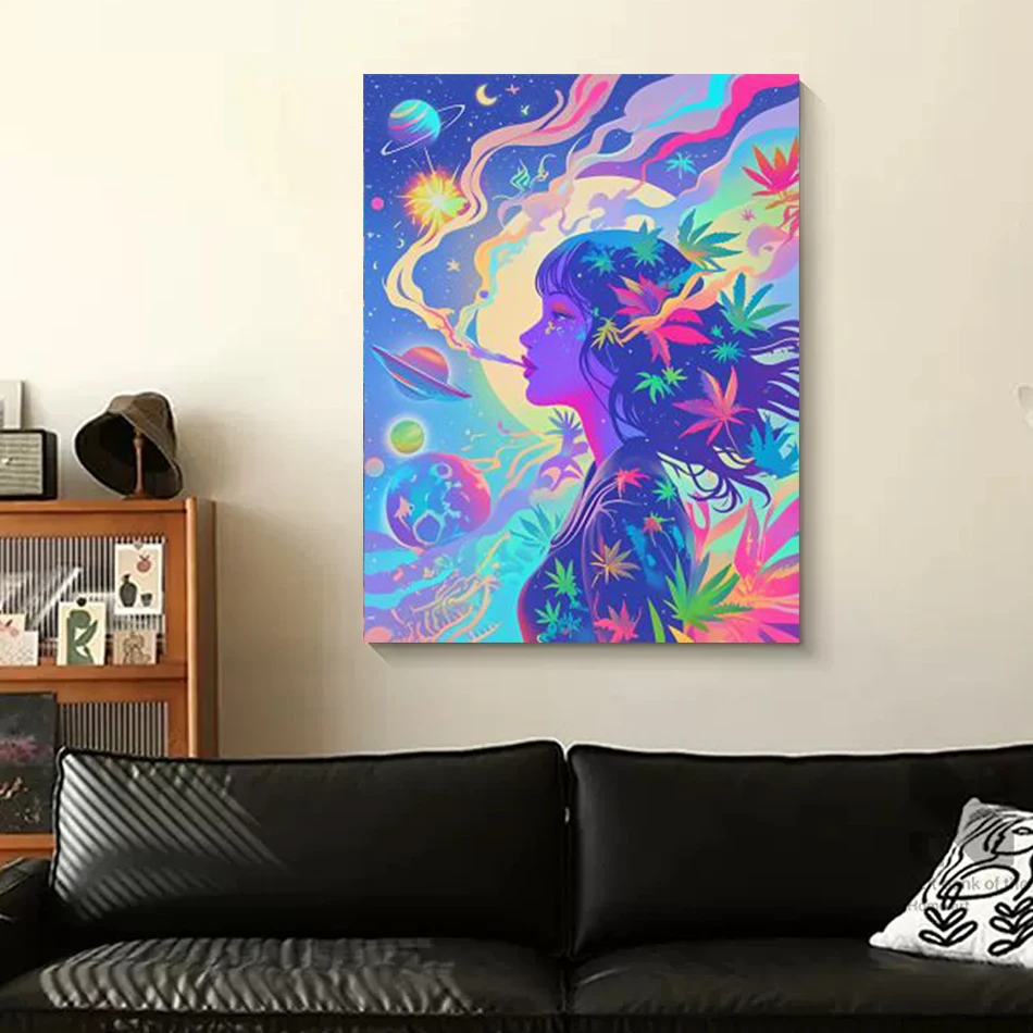 RUOPOTY-Malerei nach Anime-Zahlen, handgezeichnetes Mädchen, für Anfänger, Farbset, Malen nach Zahlen, Zeichenleinwand, mit Rahmen, Wandkunst