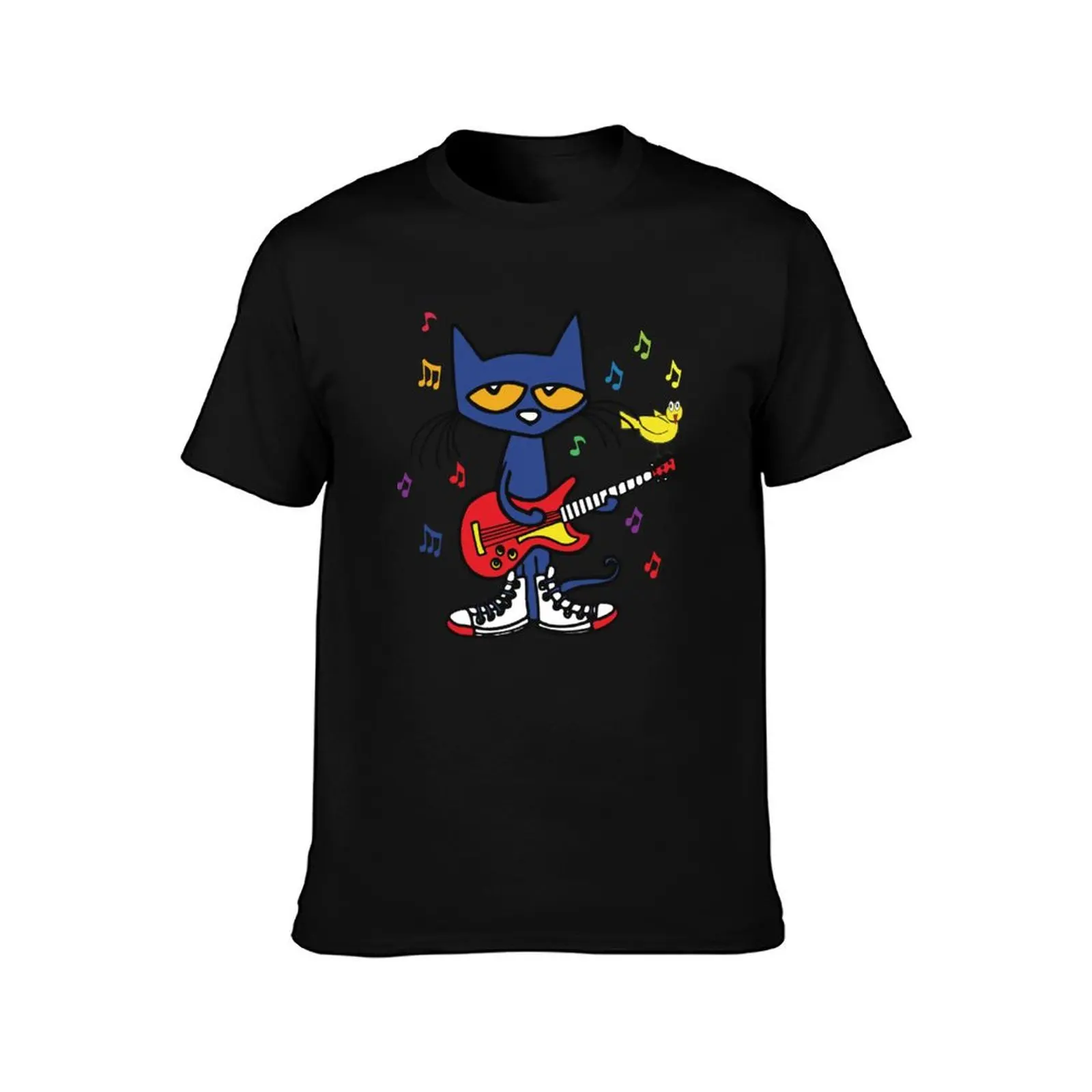 Rock and Read Yellow Bird Pete the Cat with his Red Guitar and white Shoes T-Shirt Simple Graphic Design T-Shirt