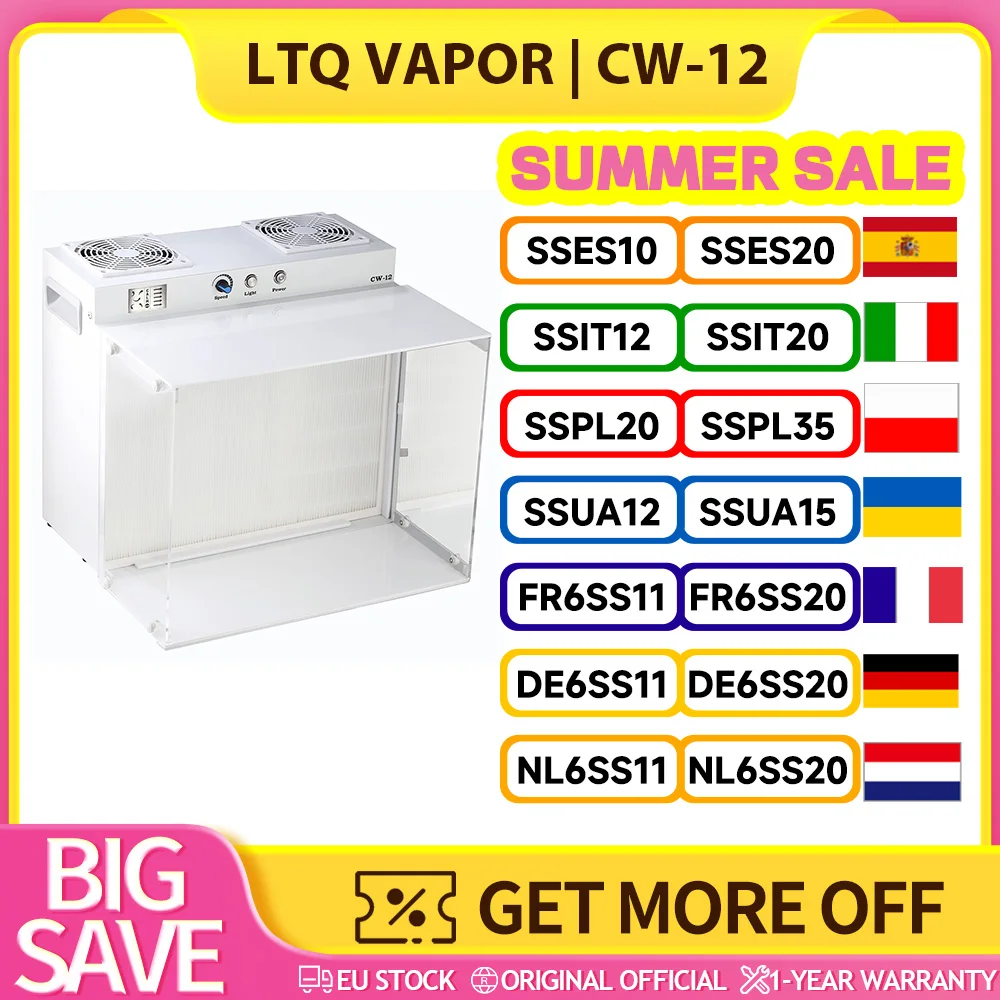 LTQ VAPOR CW-12 Cappa a Flusso Laminare, Unità Filtro Ventilatore FFU 17'x13' per Laboratorio, Camera Funghi, Camera Bianca, Include Filtro HEPA con Classe H12, Campi di Applicazione Ampi, Box Filtro