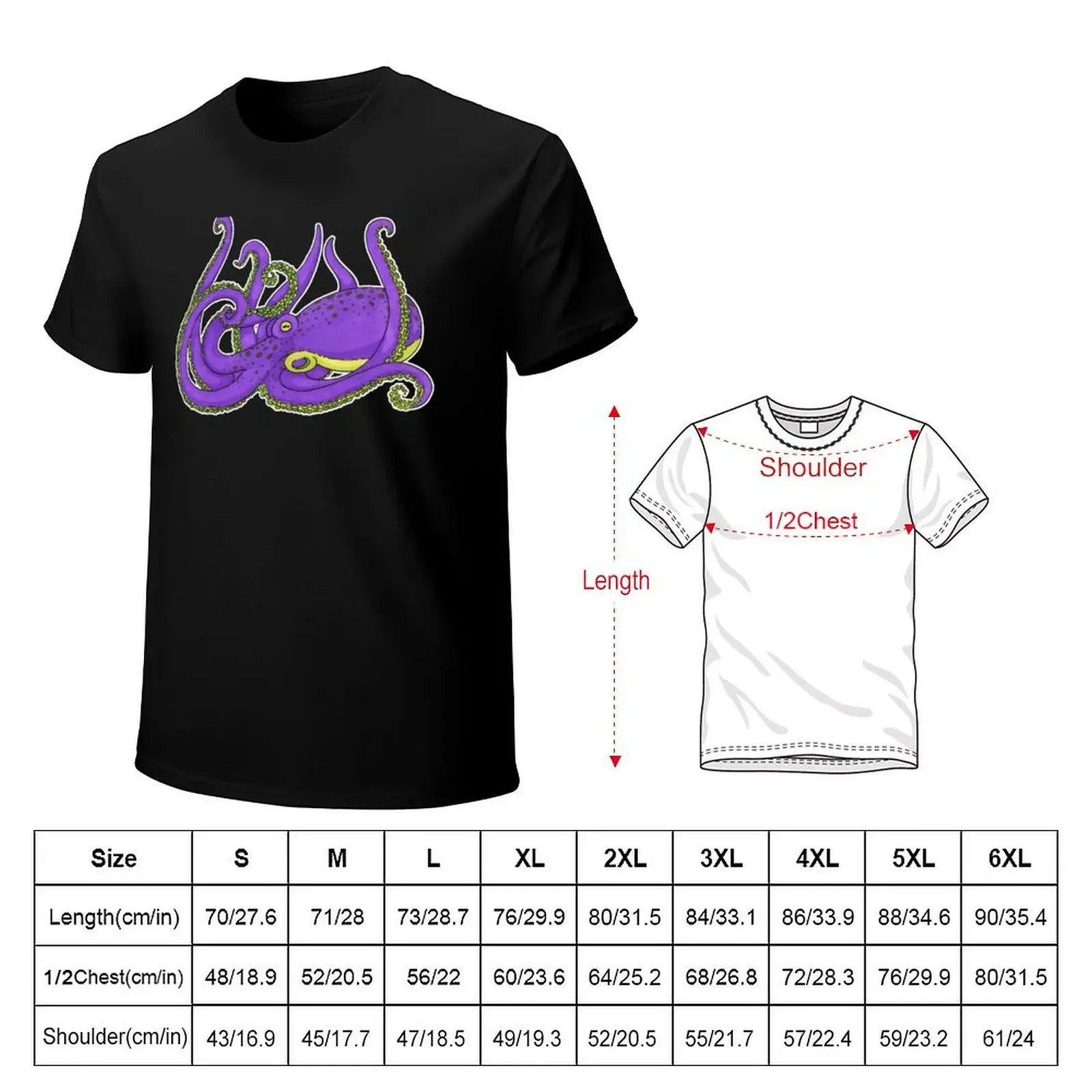 Purple Octopus 3 T-Shirt cute tops shirts graphic tee men clothing