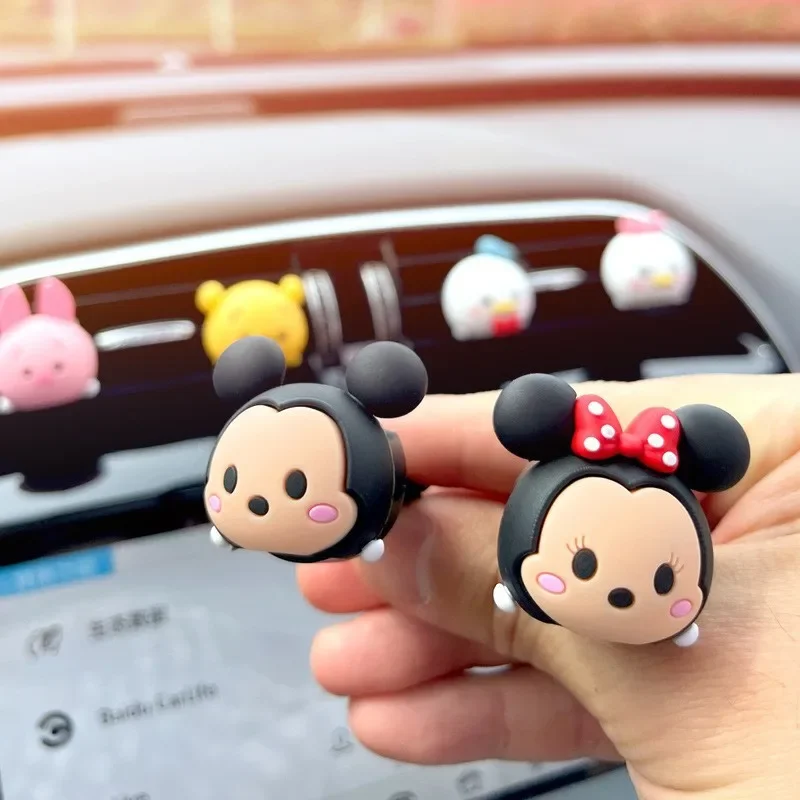 Disney Minnie Mouse Car Aromatherapy Car Air Outlet Decoration Mickey Mouse Losto Center Console Interior Perfume Accessories