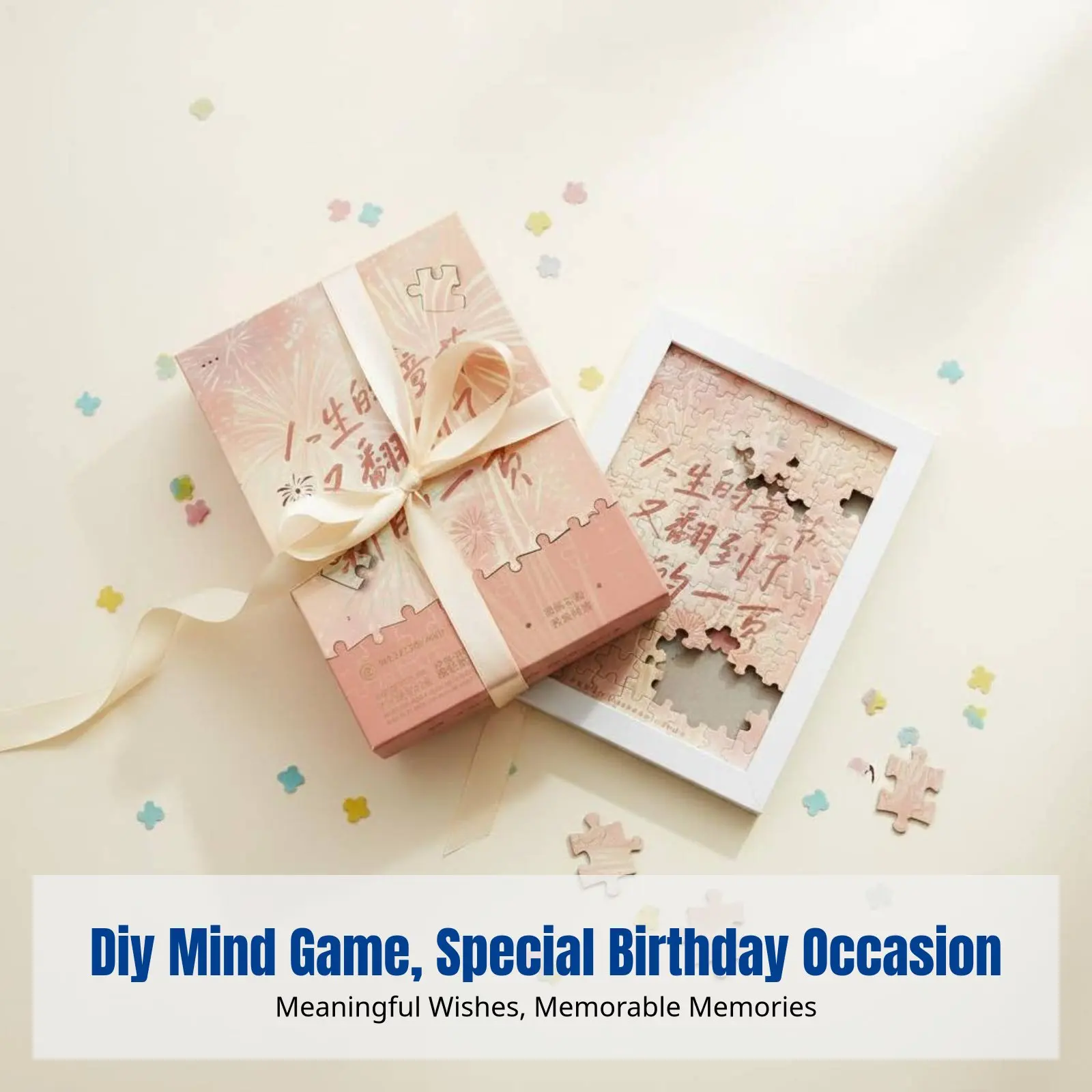 

Jigsaw picture frame Birthday Gift Box DIY desktop decoration Personalized assembly game For friends and partners