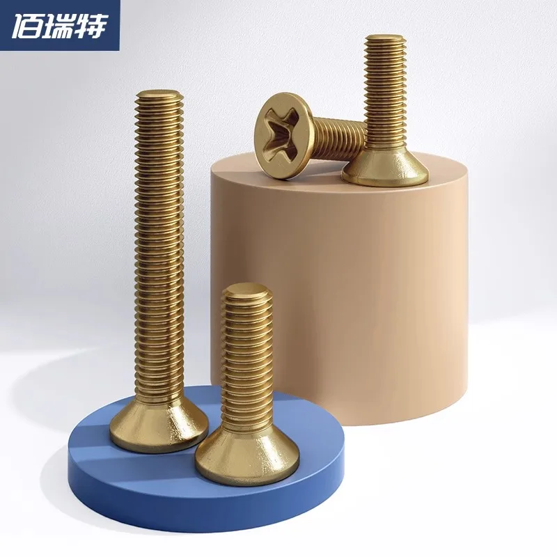 Brass Small Screw Cross Countersunk Screw Flat Head Brass Screw Accessories Complete M2 M2.5 M3 M4 M5