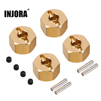 INJORA 4PCS Metal Brass Heavier Wheel Hex Hub 8/9/10MM for 1/10 RC Crawler Axial SCX10 90046 RR10 RGT 86100 MST UTB18