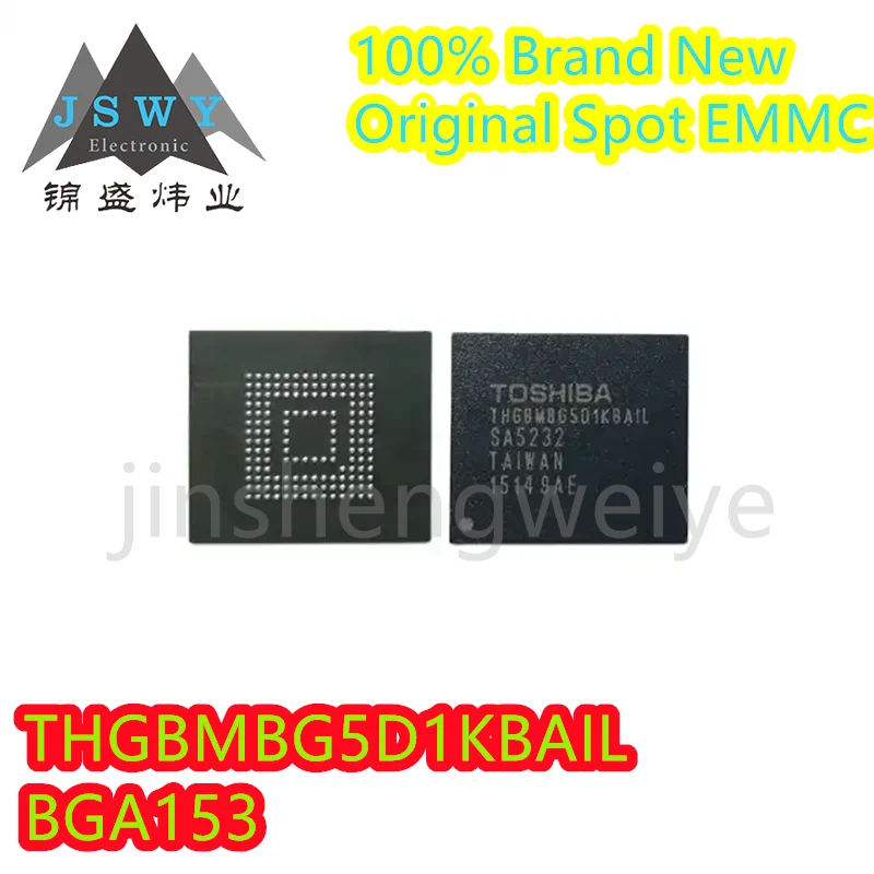 

Hot Sale EMMC THGBMBG5D1KBAIL 4G Memory BGA153 Byte IC 100% Brand New Original 2~10PCS Free Shipping