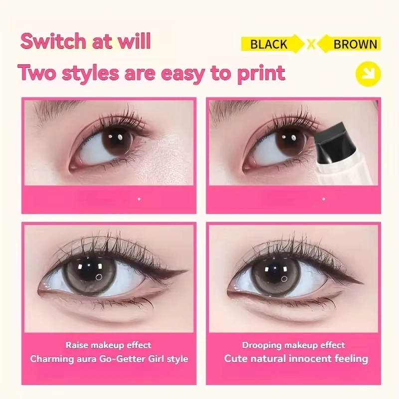 Waterproof Eyeliner Pen,Long-Lasting Winged Eyeliner,Sweatproof,One-Time Molding Dual Tip,Liquid Eyeliner Makeup for Beginners