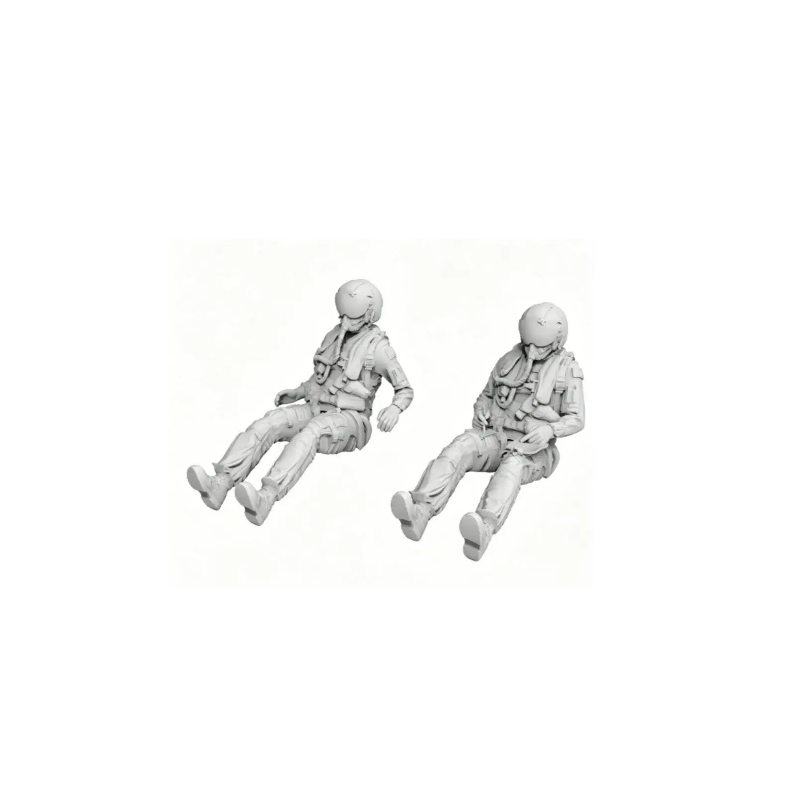 Aircraft Replica Cockpit Crew Figure Set Resin Fighter Jet Model Combat Plane Figure for 1 by 48 Scale Collection
