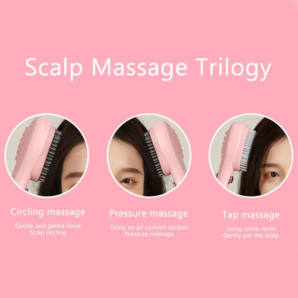 Self-Cleaning Hair Brush Anti-Static Massage Comb Retractable Detangling Brushes Rotating Combs Styling Tool Massager Scalp Z7Z7