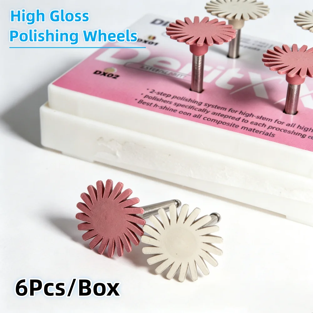 6Pcs/Box Dental Ultra-Thin Diamond Impregnated Polishing Discs Narrow Gap Polishing Wheels for Gap & Corner Polishing High Gloss