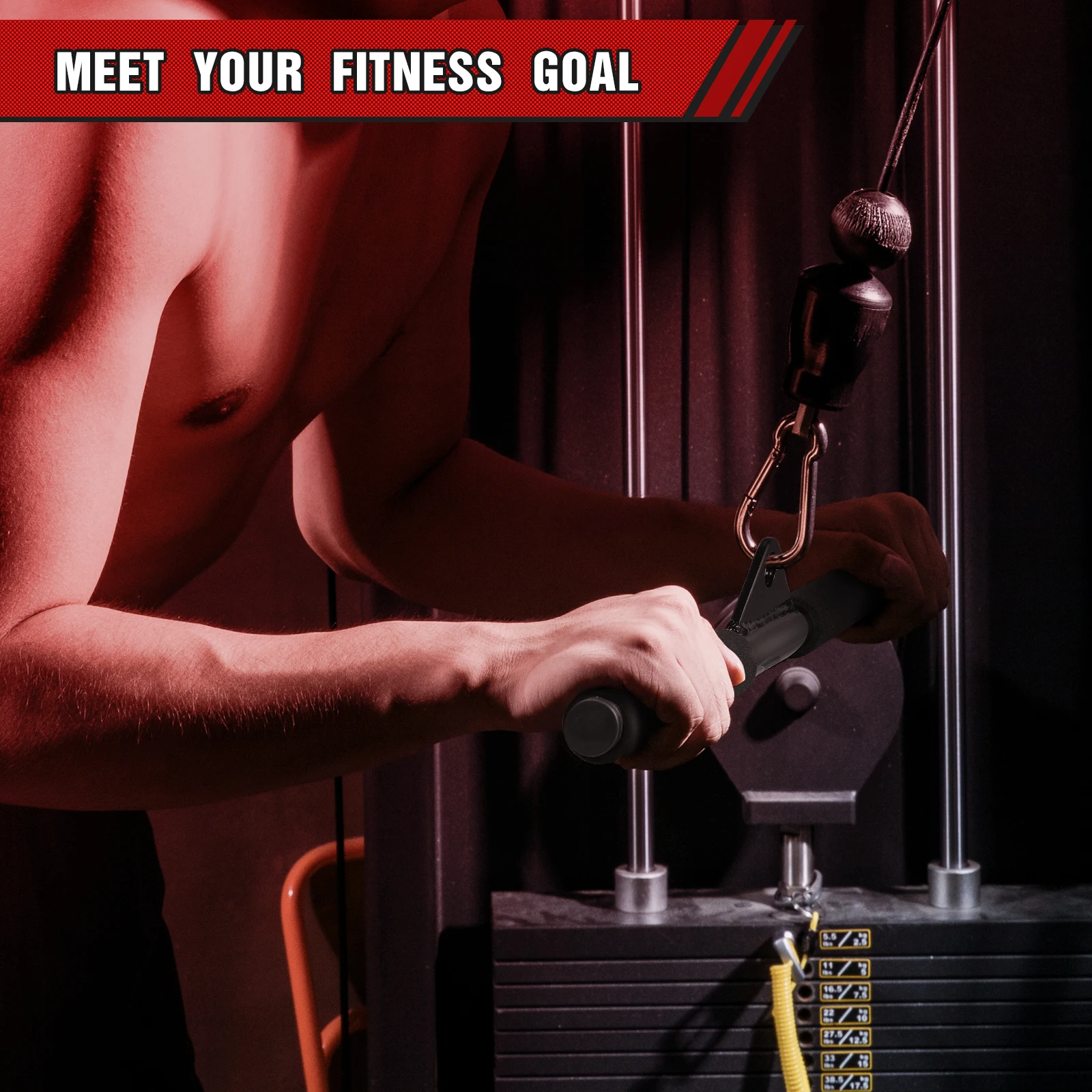 

Fitness Pull Down Bar Steel Straight Bar Cable Machine Attachment Gym Home Workout for Biceps Triceps Shoulders