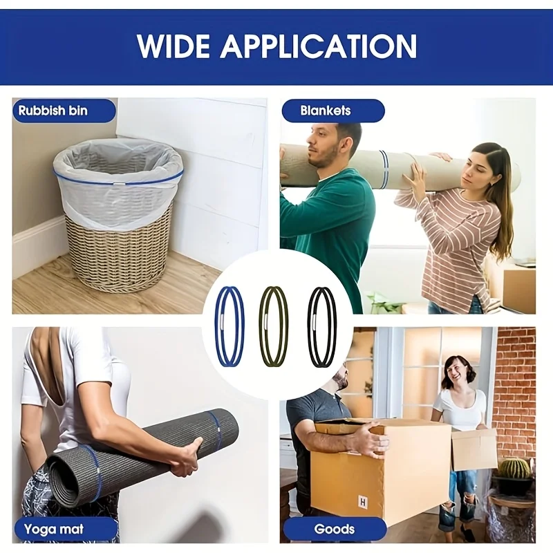 [Elastic Rubber Bands] Suitable for 13 to 96 Gallon Trash Cans, Elastic Rubber Bands for Securing Trash Bags, Household Supplies
