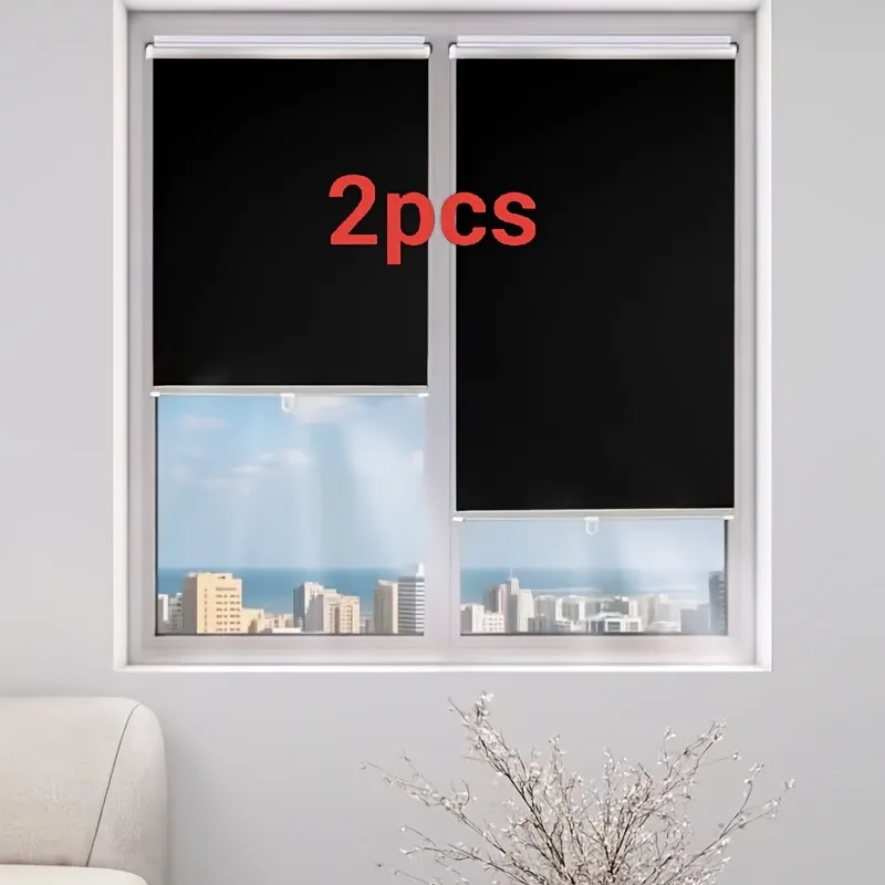 2 rideaux occultants à ventouses sans perçage, rideaux occultants pour le bureau et la maison