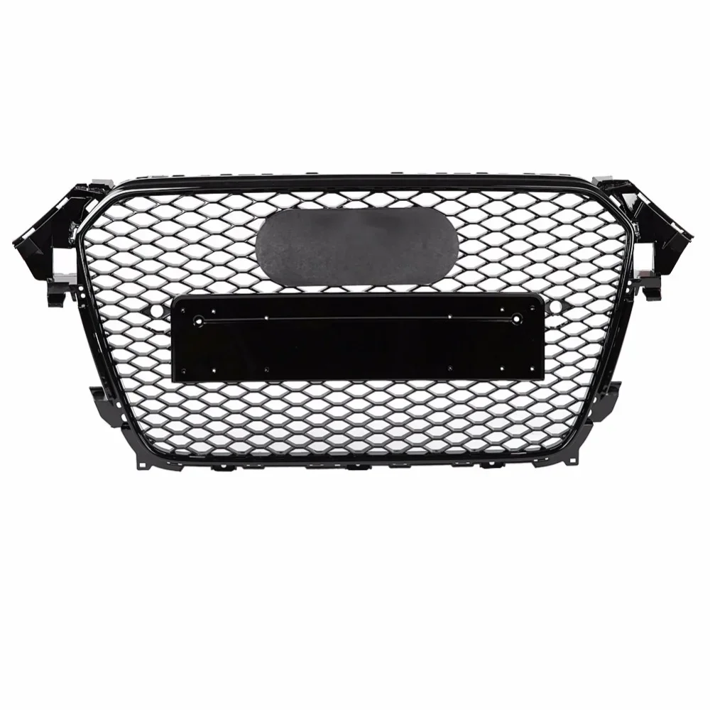 For RS4 Style Front Sport Hex Mesh Honeycomb Hood Grill Chrome Black for Audi A4/S4 B8.5 2013-2016 car-styling accessories fast