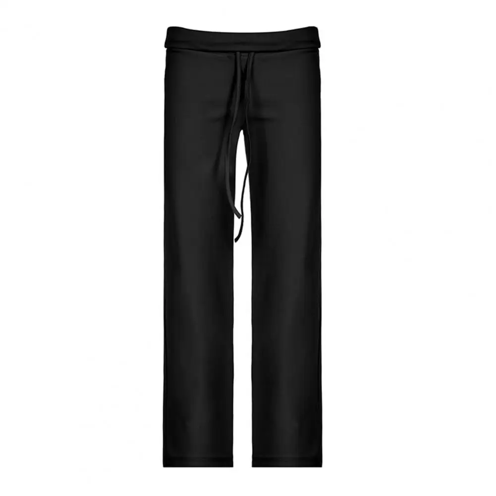 Elastic Waist Trousers Low Waist Wide Leg Pants Cozy Plush-lined Winter Yoga Pants with Butt-lifted for Women for Fall/winter