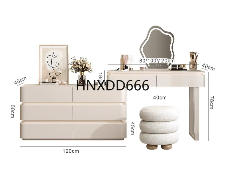 

Dresser with lamp, chest, integrated solid wood model, simple small apartment makeup table in the bedroom