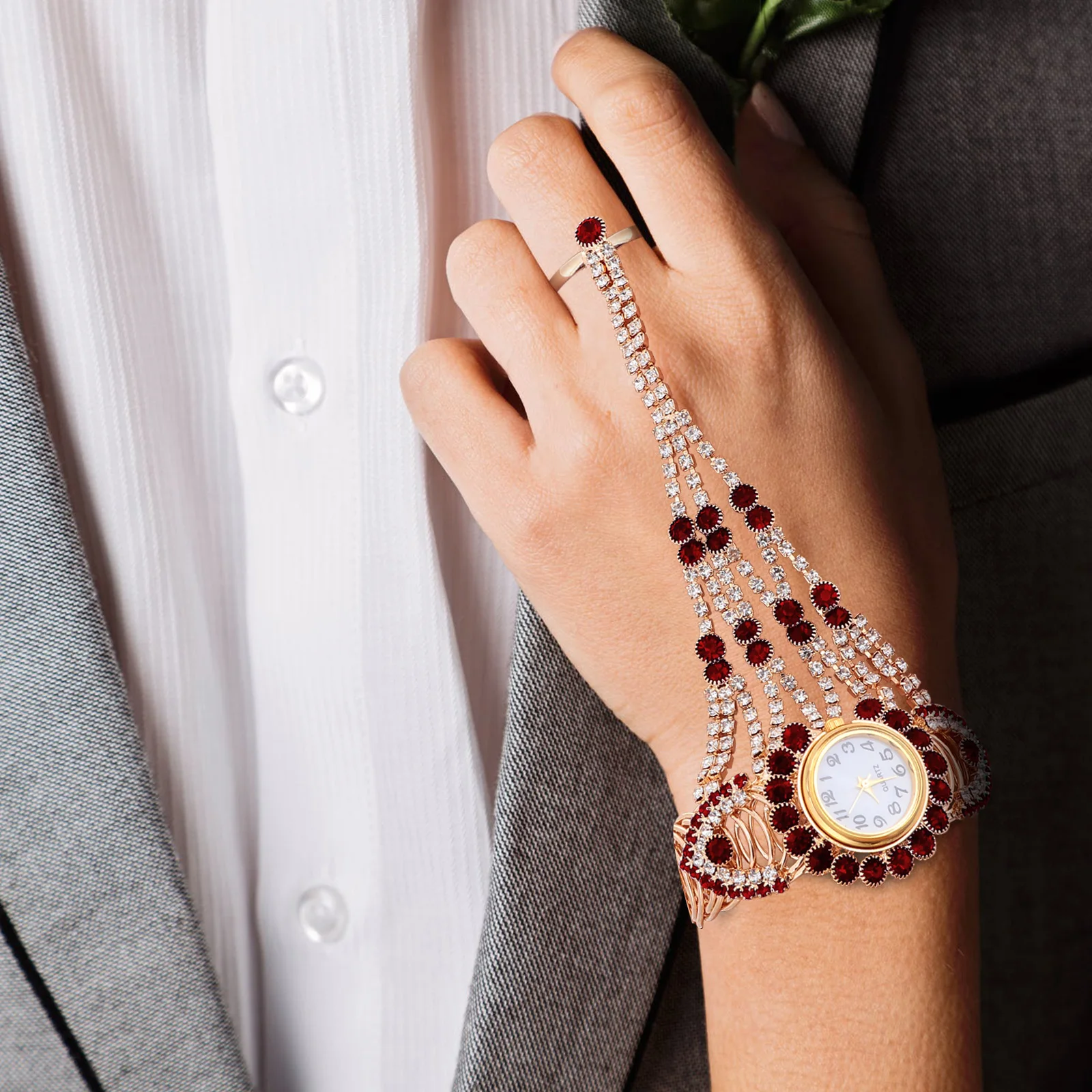 

Watch Set Alloy Chic Full for Girls Quartz Bracelet Lady Watches Women Miss