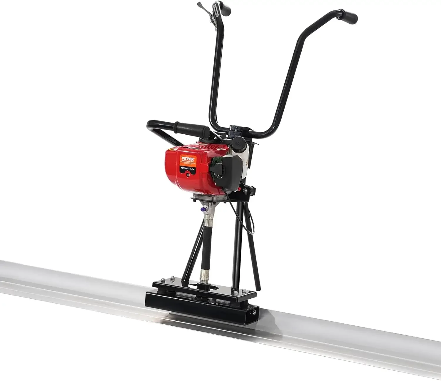 Concrete Power Screed, 8ft Aluminum Board Straight Edge Bar Set, 4 Stroke Cement Finishing Vibrating Motor with Height