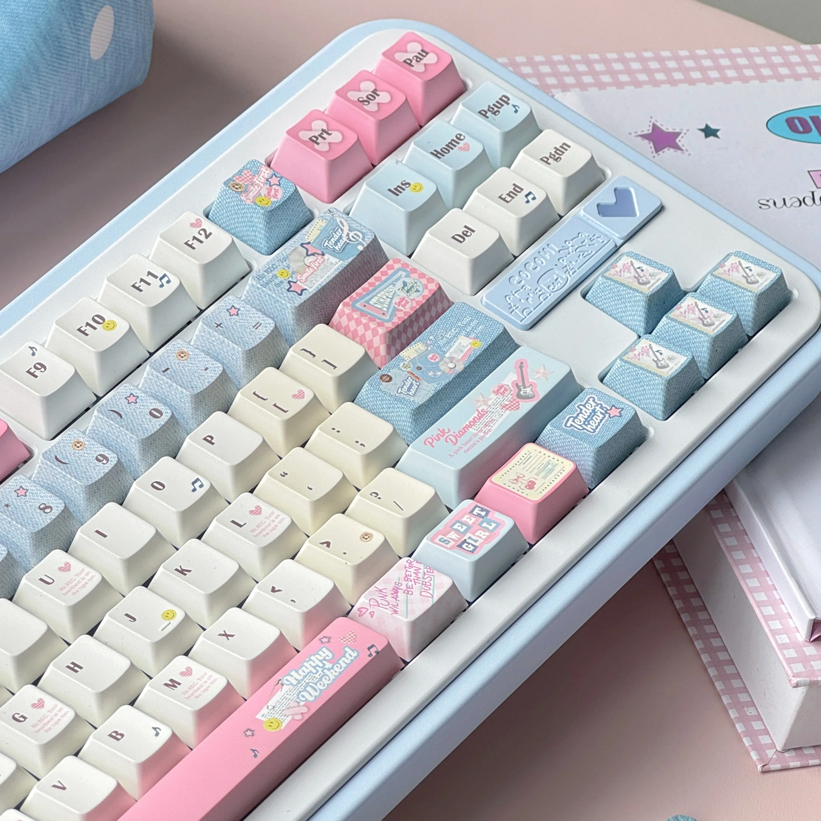 MoCoo Cowboy Sweetheart Theme Keycaps Set Cherry Profile PBT PC Sublimation Custom Original Handmade for Mechanical Keyboard
