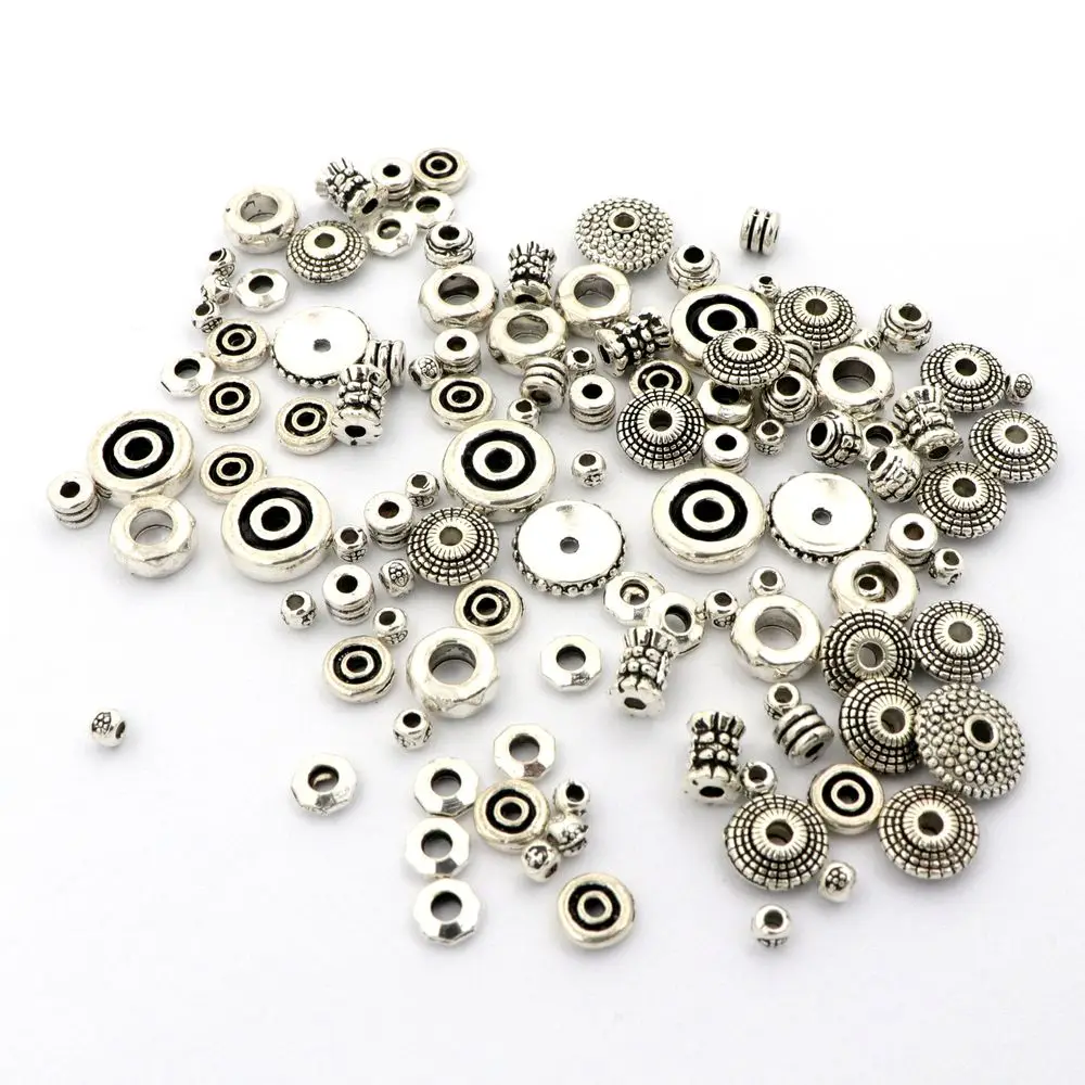 100pcs Mix Tibetan Gold Silver Color Round Metal Closed Loose Spacer Bead Jump Rings For Jewelry Making Bracelet Diy Accessories