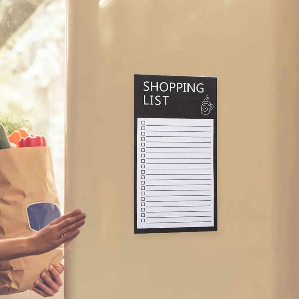 

2Pcs Magnetic Notepads English Text Reusable Grocery List for Fridge Shopping Reminder Magnet Pads