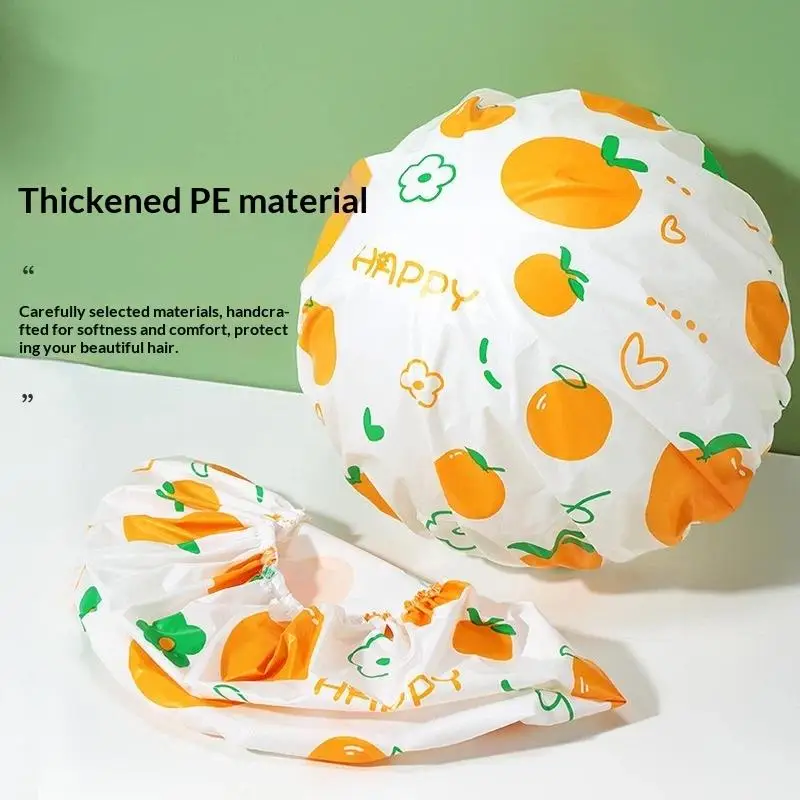 Waterproof Shower Cap Anti-leak Elastic Edge Breathable Premium Fabric for Daily Shower Spa Hair Treatment Use for Women Girls