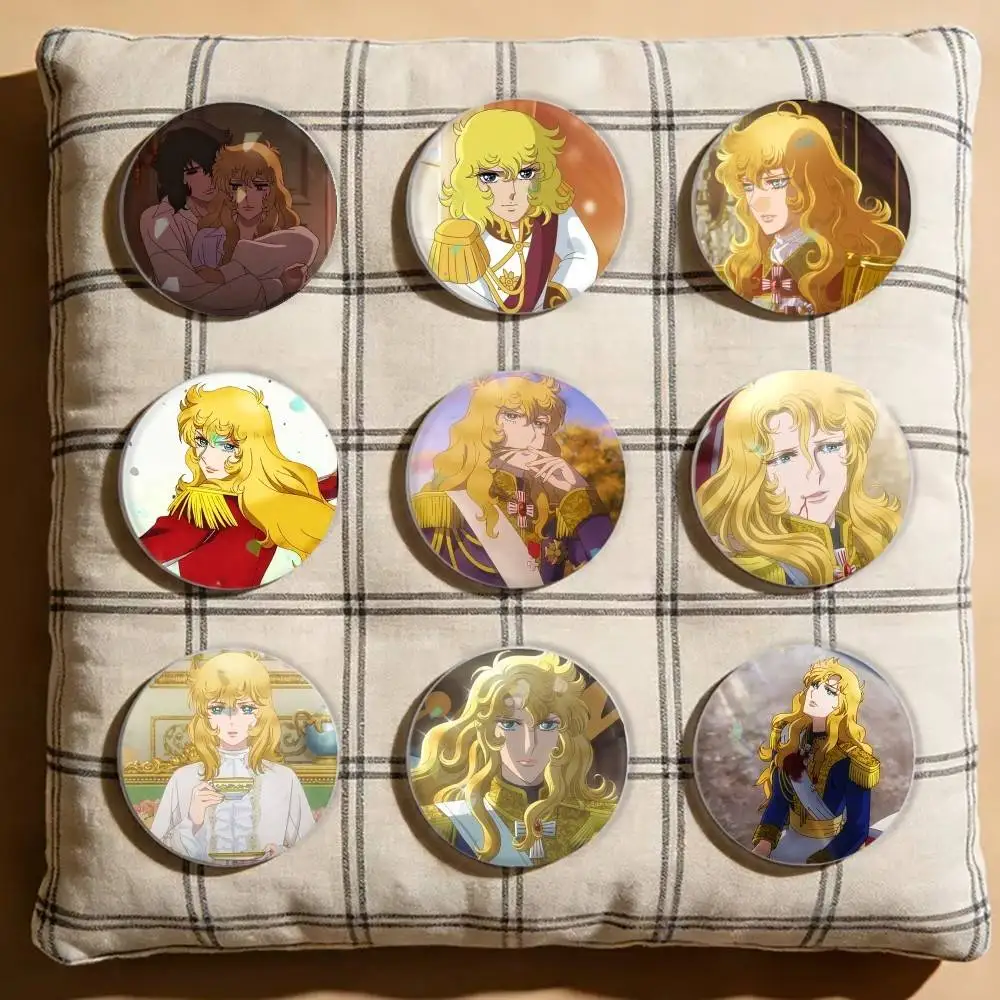 Rose of V-Versailles Lady Oscar Laser Badge Creative Pins Brooch for Bag Clothes Hat Decor Gifts Fans Collect