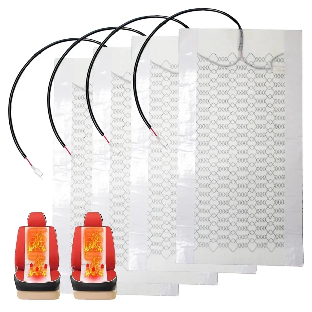 2pcs/4pcs 12V Universal Car Seat Heated Heating Heater Carbon Fiber Car Seat Heat Pads Cushion Mat Winter Warmer Seat Covers Set