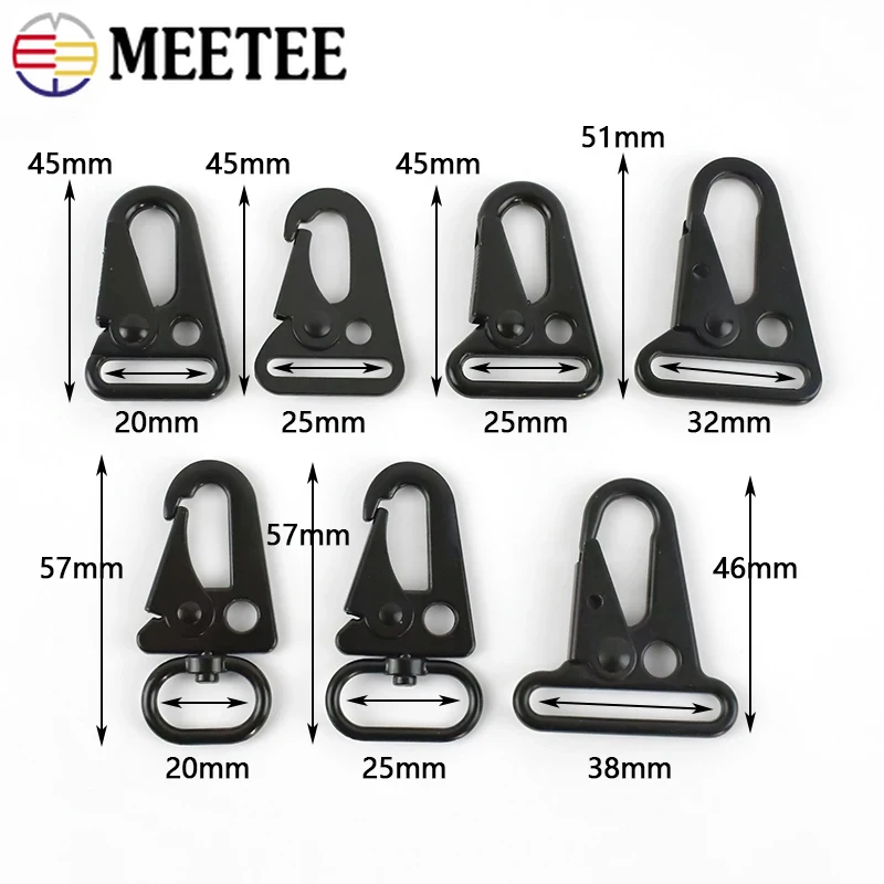 4/10 pz Meetee 20/25/32/38mm metallo aragosta grilletto Clip gancio fibbia fettuccia cinghia per bagagli collegare chiusura collare per cani borsa