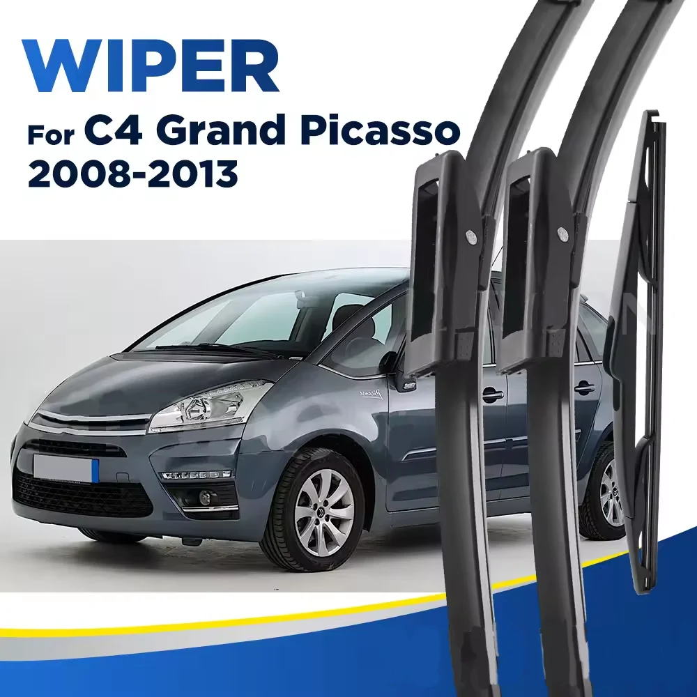 Vordere und hintere Wischerblätter-Set für Citroen C4 Grand Picasso / C4 Picasso MK1 2008–2013 Windschutzscheibe