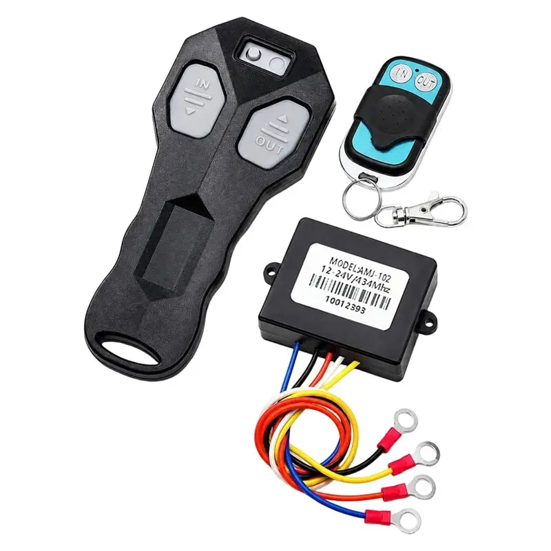 AT92-Wireless Winch Remote Control, Universal 12V Handset Wireless Switch Recovery Winch Remote Control, 5 Wire Controller Kit