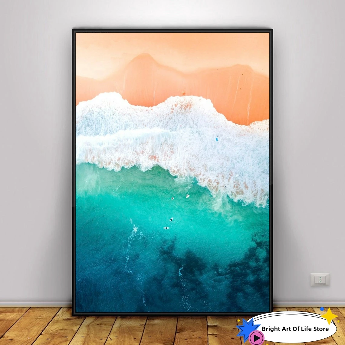 Pomarańczowo-turkusowy Ocean w Sydney Australia Wall Art Canvas Print Ocean Photography, Ocean Print, Ocean Wall Art, Beach Print Poster