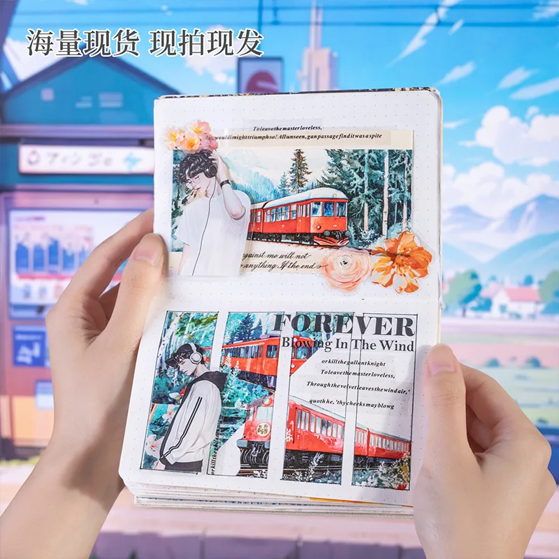 1 Buah/1Lot Pita Perekat Dekoratif Hewan Peliharaan Kereta Menuju Jalan Pita DIY Kertas Scrapbooking Stiker Jepang