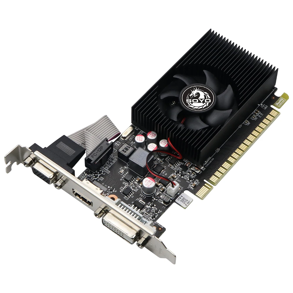 Soyo Nvidia GT740 4G GDDR3 128Bit Grafikkarten HDMI+DP+DVI Videokarte für Desktop-Computer Gaming-Computerkomponenten GPU GT 740