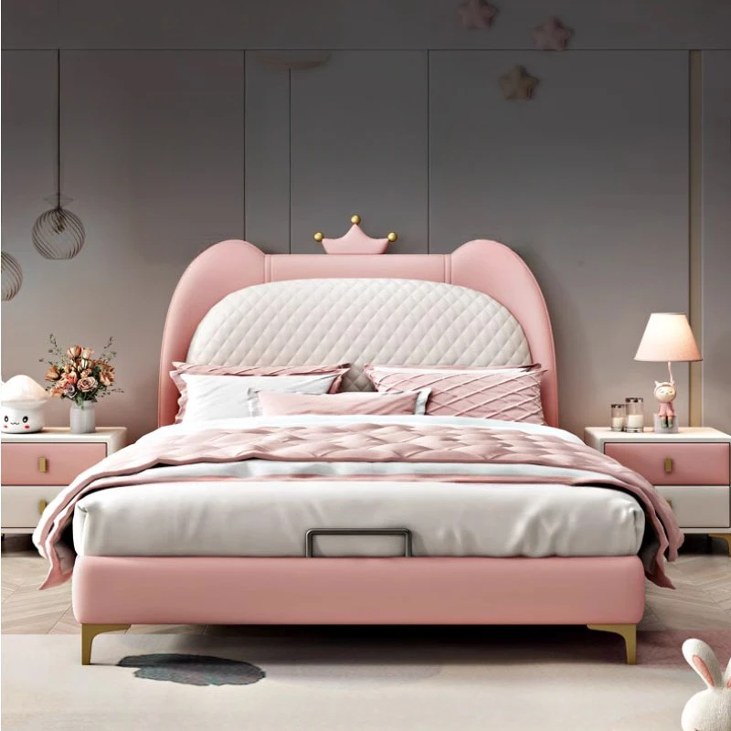 

Girl Princess Children Bed Frame Simple Modern Master Aesthetic Bed Frame King Size Luxury Cama Infantil Bedroom Set Furniture