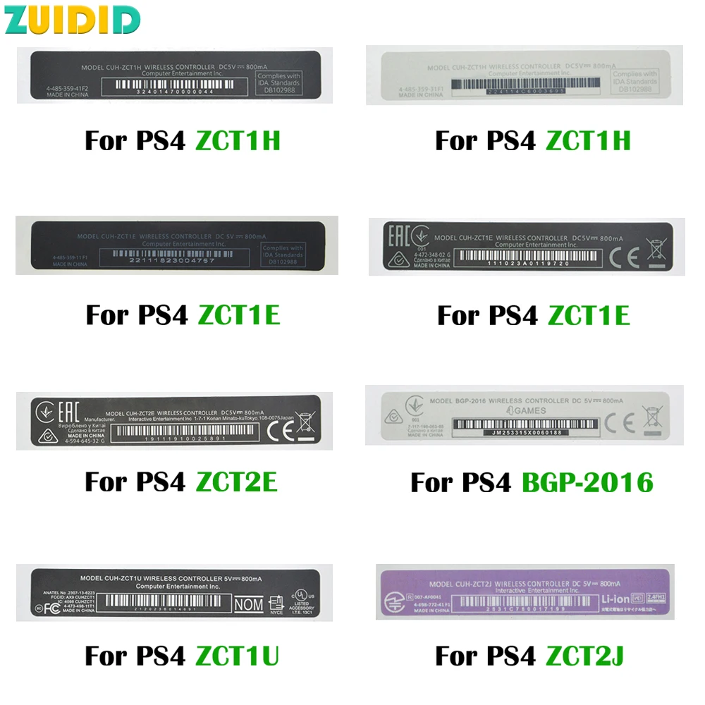 ZUIDID-Autocollants de codes-barres pour poignée de PS4, coque de boîtier de contrôleur PS4, autocollant arrière mince, joints d'étiquette, noir, blanc, violet, 1 pièce