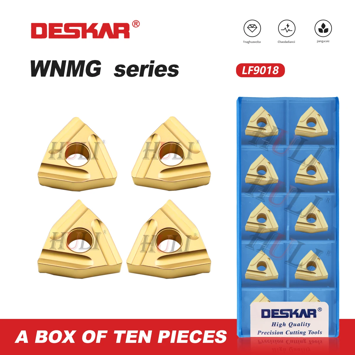 

DESKAR 100% оригинальный внешний токарный инструмент с ЧПУ WNMG 080404 /08R-S 080404 /08L-S LF9018 Детали из нержавеющей стали Твердосплавные вставки