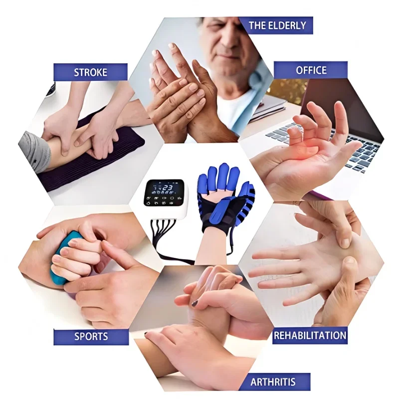 قفازات روبوت إعادة التأهيل الذكية قفاز تدريب إعادة التأهيل العناية بالأصابع وظيفة اليد قفازات التدريب لشلل نصفي السكتة الدماغية