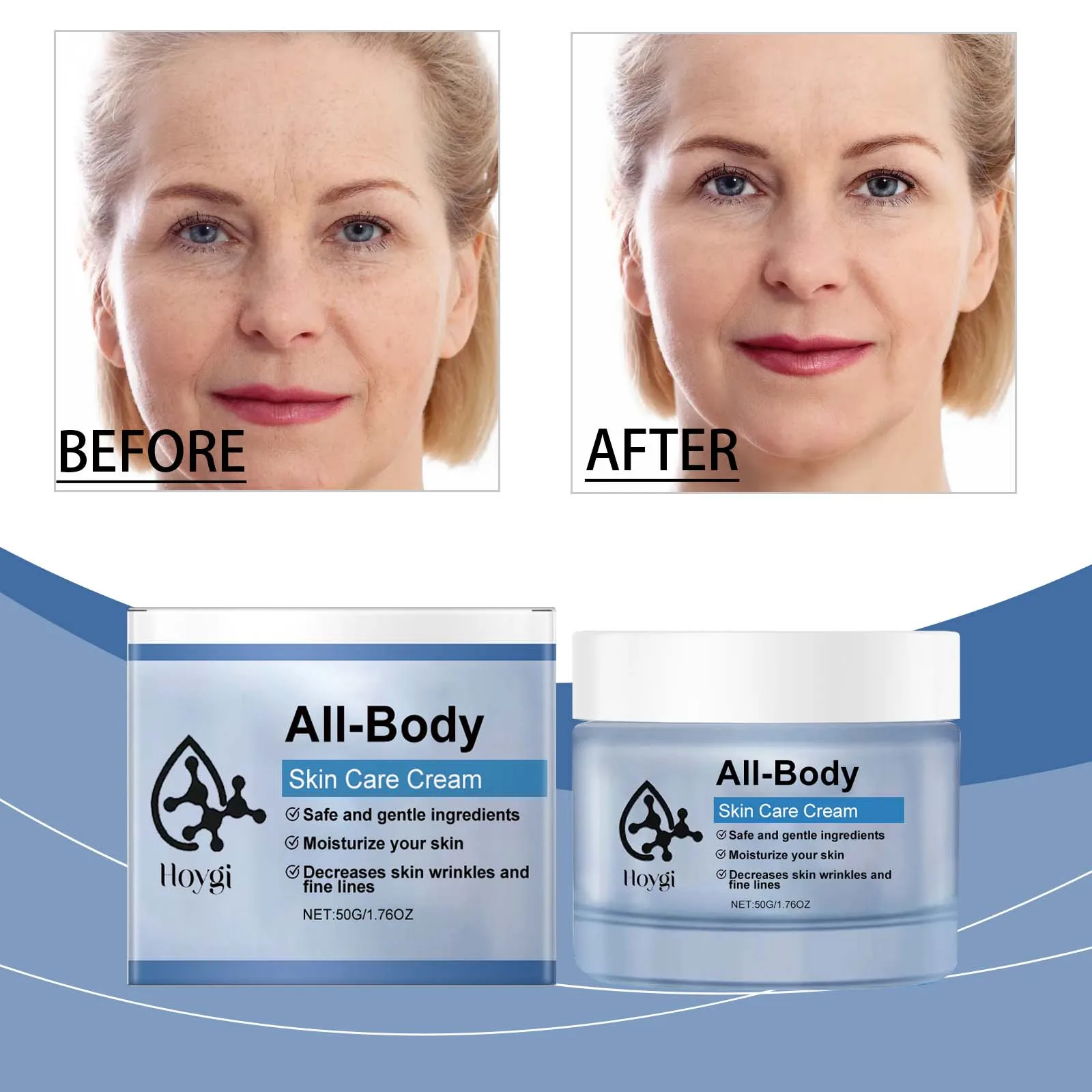 "كريم العناية ببشرة الجسم بالكامل - ترطيب عميق ومضاد للتجاعيد للوجه والجسم - آمن للبشرة الحساسة - 500 جرام/1.76 أونصة"