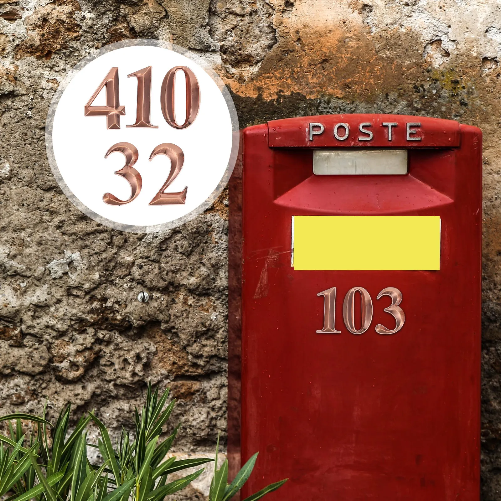 Self Adhesive Door Number Set Premium ABS Resin Number Sticker for Home Office Hotel Mailbox Street Address Wall Decor
