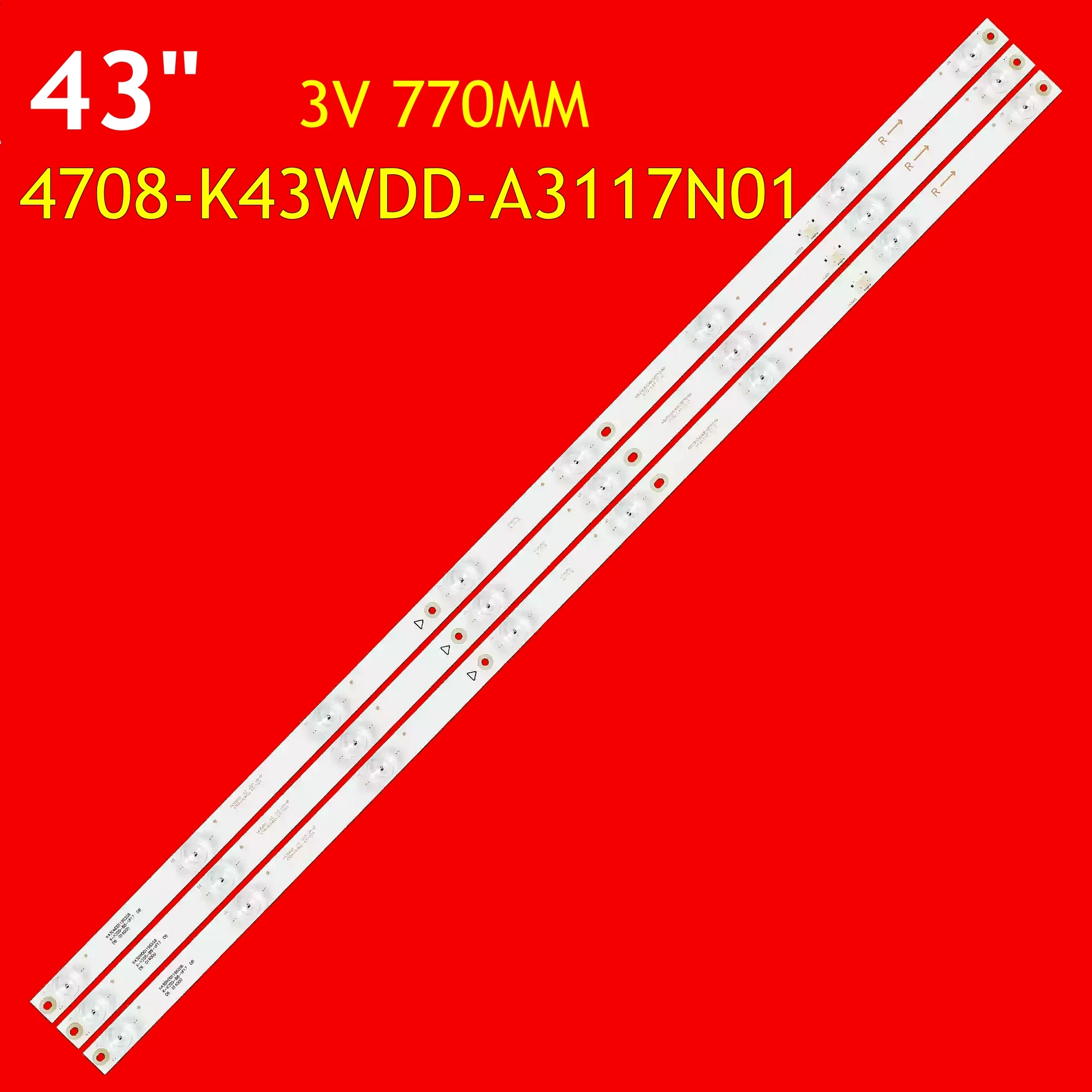 แถบไฟ LED สำหรับ43UK950 43M1 43D7000 43DS8800 43LFA69K 43LUA69K 43PFF5664 TX-43GR300/43PFS5034 T3/4708-K43WDD-A1113N03 60 K430WDF