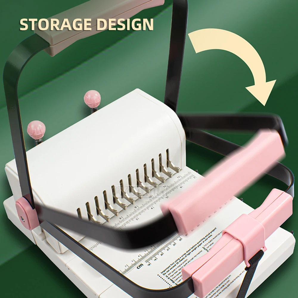 Rilegatrice per carta KP12 Raccoglitore Humbucker Punzonatrice per fori tondi a 12 fori Rilegatrice a fogli mobili larga 297 mm e spessore 2,5 cm